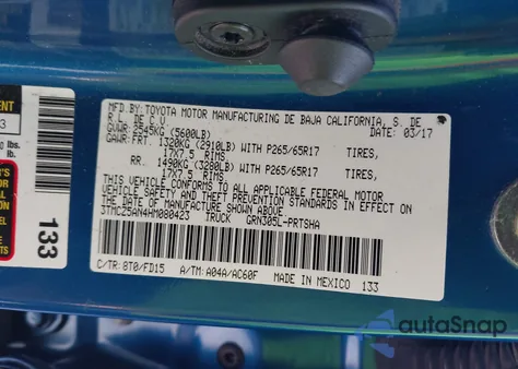 2017 Toyota Tacoma Trd Sport from USA, damaged, VIN 3TMCZ5AN4HM080423